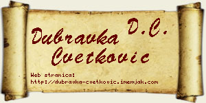 Dubravka Cvetković vizit kartica